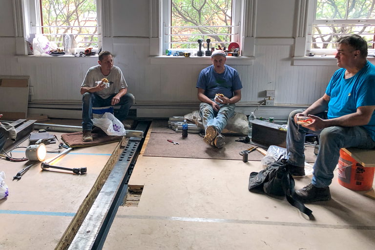 Bill Penner Cobble Hill loft construction workers resting