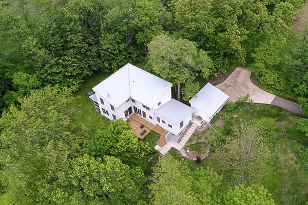 Bill Penner Architect House Gambier, OH aerial view of house